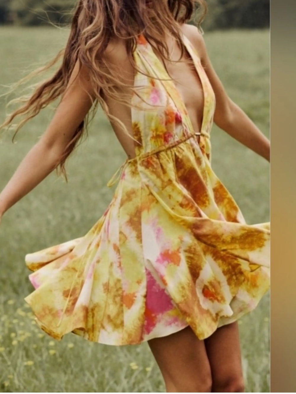 Zara Halter Tie Dye Mini Dress